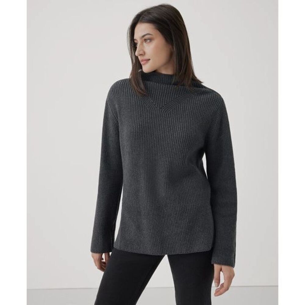 ✨Pact Women's Fisherman Knit Tunic Grey Sz Large Sweater✨